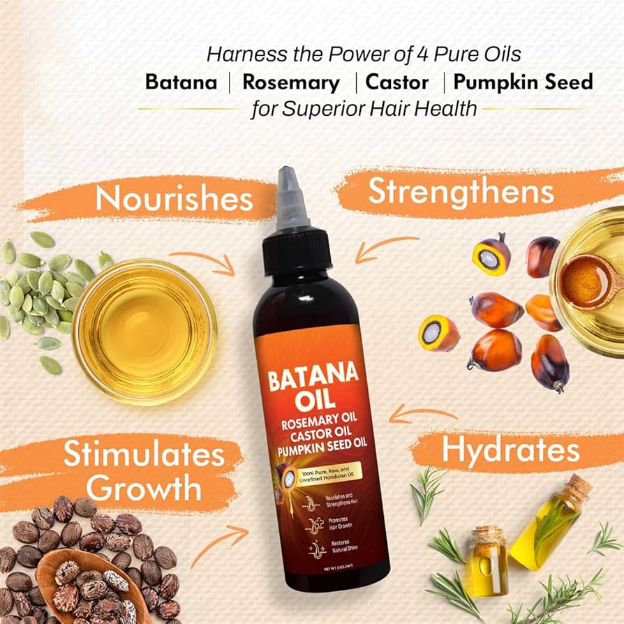 Batana Oil with Rosemary, Castor & Pumpkin Seed Oils (120ml)