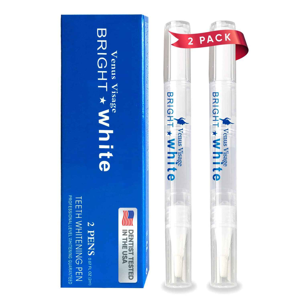 Teeth Whitening Pen – Low Sensitivity Gel, Mint (Pack of 2)