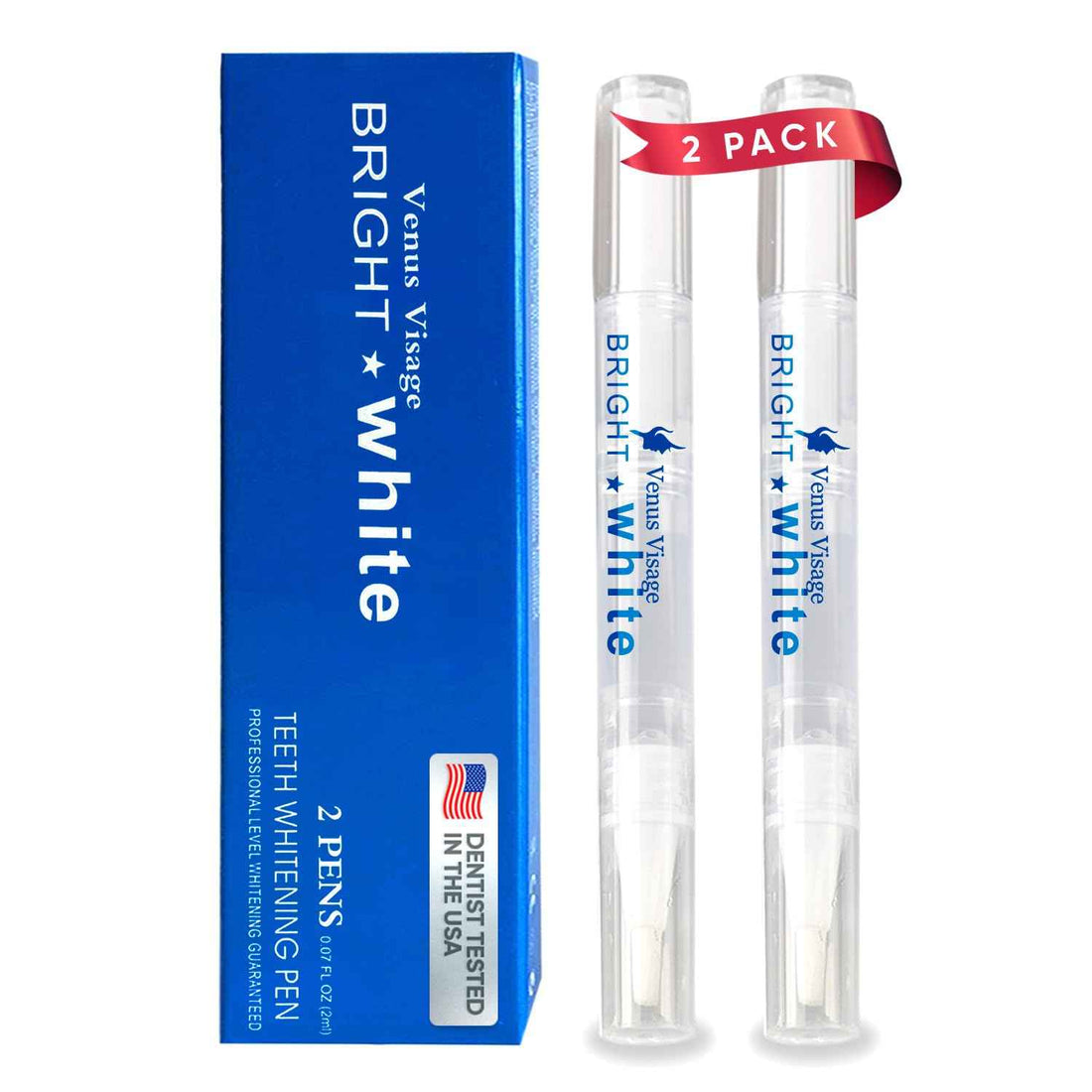 Teeth Whitening Pen – Low Sensitivity Gel, Mint (Pack of 2)