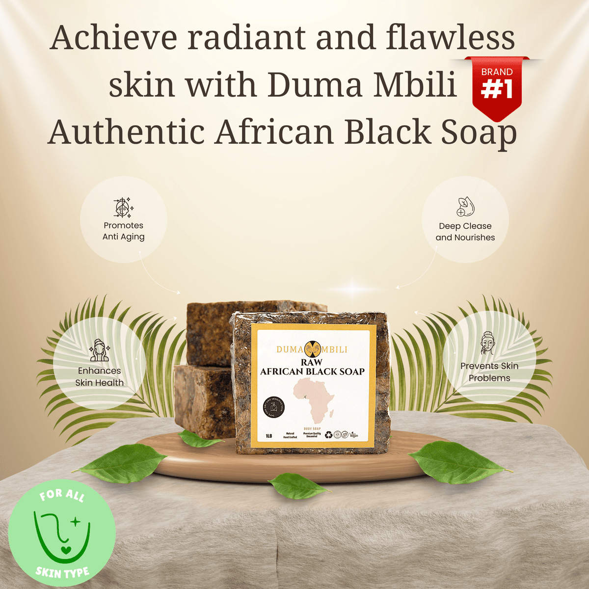 Authentic African Black Soap | Organic Skincare for Clear &amp; Glowing Skin - Sk Store